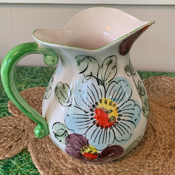 Vintage Floral painted pitcher and basin set, made in Japan - Picture 9 of 16